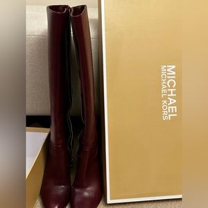 Tall Maroon size 8 Michael Kors Leather Boots